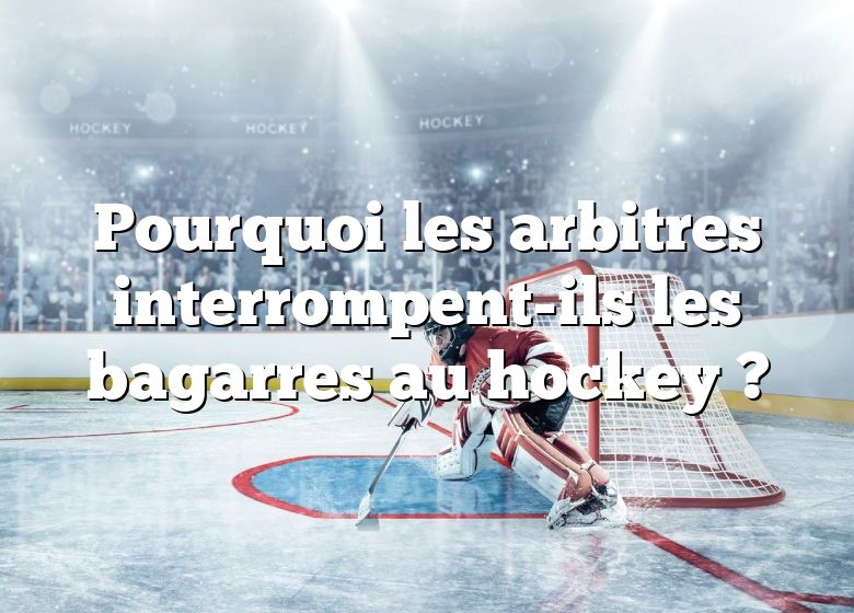 Pourquoi les arbitres interrompent-ils les bagarres au hockey ?